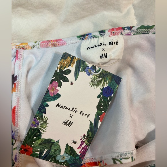 NEW H&M Nathalie Lete Girls Floral Swim Top Size 10-12 youth - Picture 5 of 8